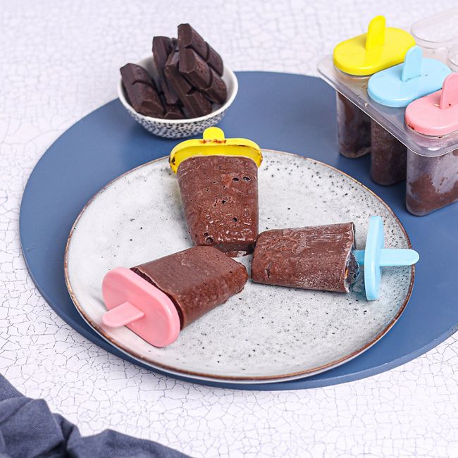 Cocoa Banana Fudge Popsicles