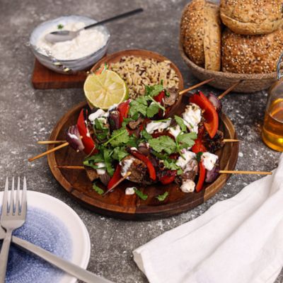 BBQ Chili & Lime Beef Skewers with Capsicum