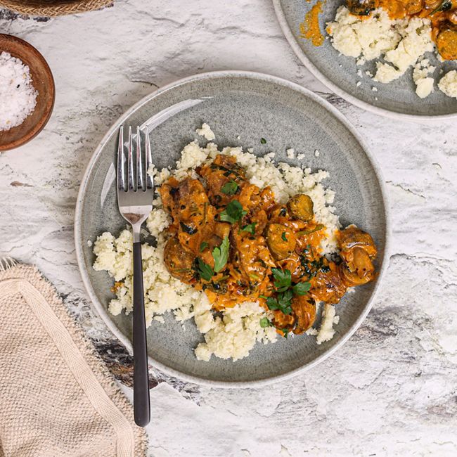 Beef Stroganoff with Herbed Cauliflower Rice