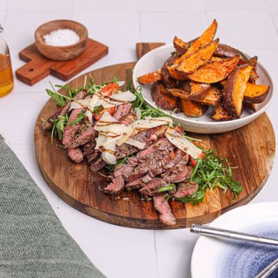 Beef Tagliata with Roasted Sweet Potato Wedges