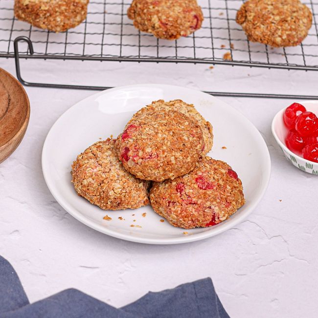 Coconut & Cherry Oat Biscuits