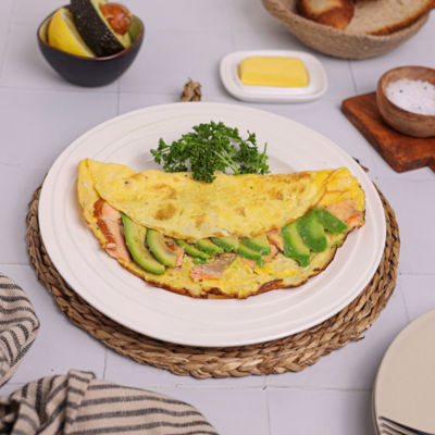 Spinach Omelette with Smoked Salmon & Avocado