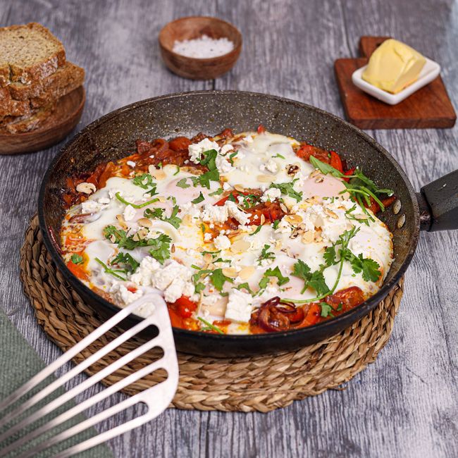 Shakshuka with Feta & Almonds