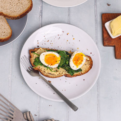 Hummus Toast with Boiled Egg