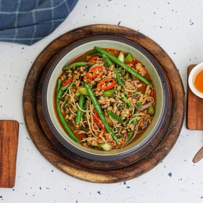 Pork, Noodle & Green Bean Stir Fry