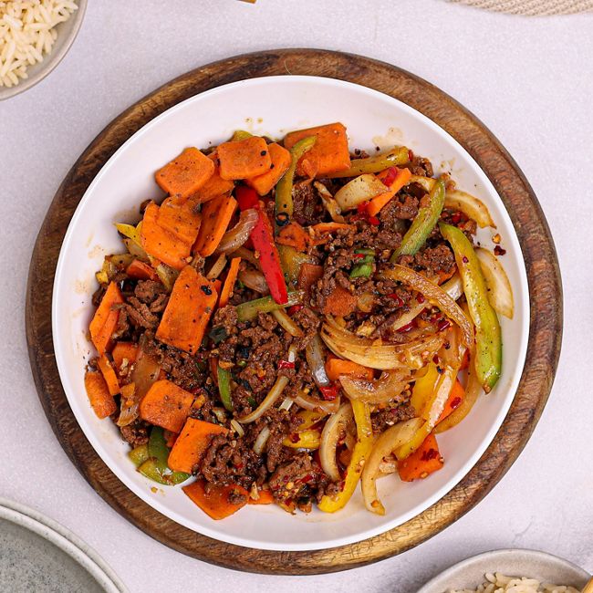 Thai Inspired Sticky Plant Based Mince Stir Fry