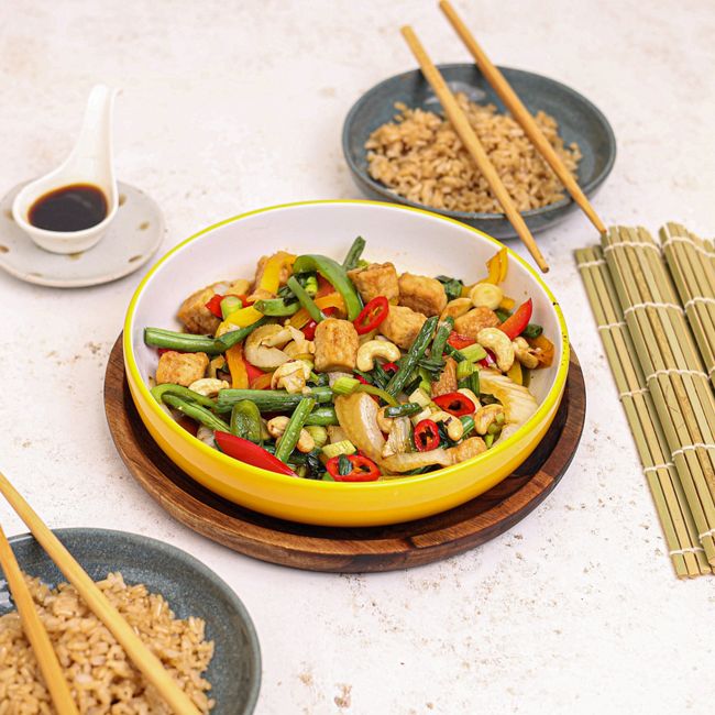 Plant Based "Chicken" & Cashew Stir Fry