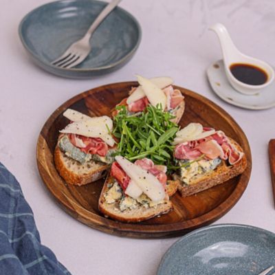 Pear, Walnut & Blue Cheese Bruschetta