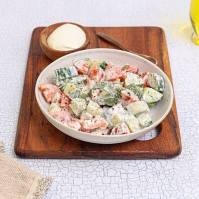 Tomato & Cucumber Salad with Dill Dressing
