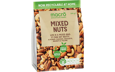 Macro mixed nuts natural