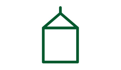 A green line icon of a milk carton