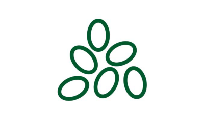 A green line icon of a small pile of rice grains