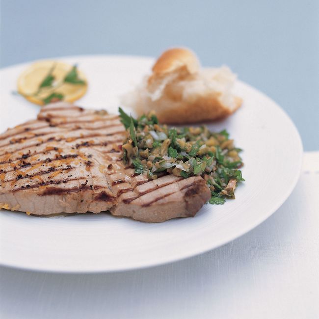 Tuna Steaks With Green Salsa