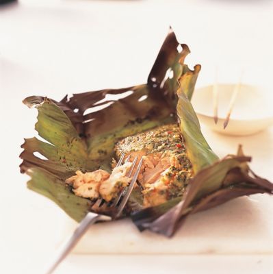 Salmon In Banana Leaves
