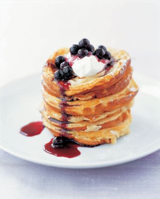 Pancakes With Blueberry Sauce