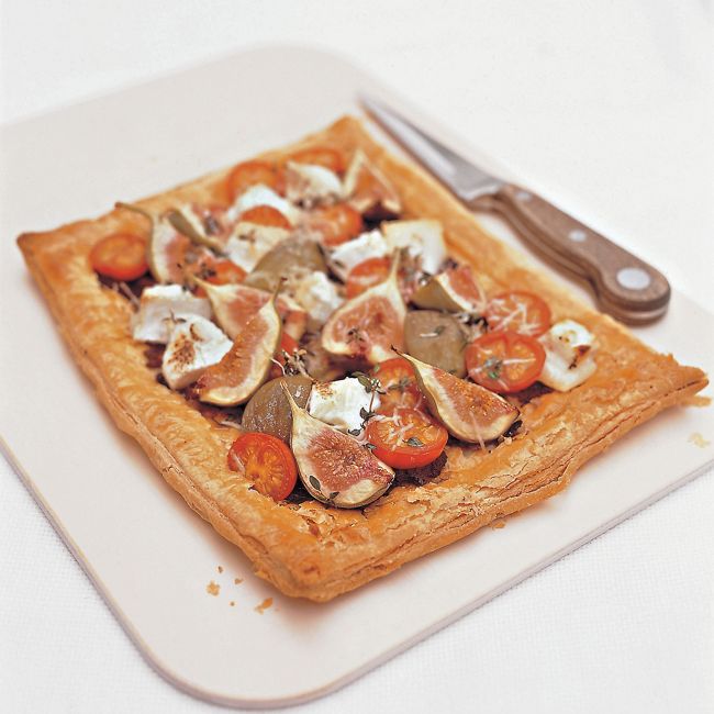 Fig, Goats' Cheese & Tapenade Tart
