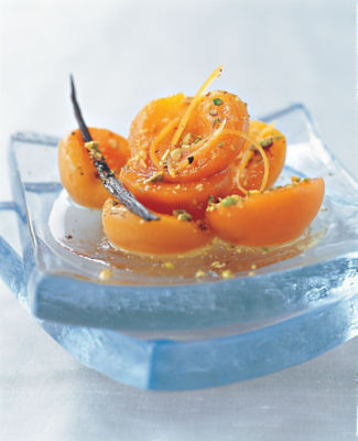 Poached Apricots With Pistachios