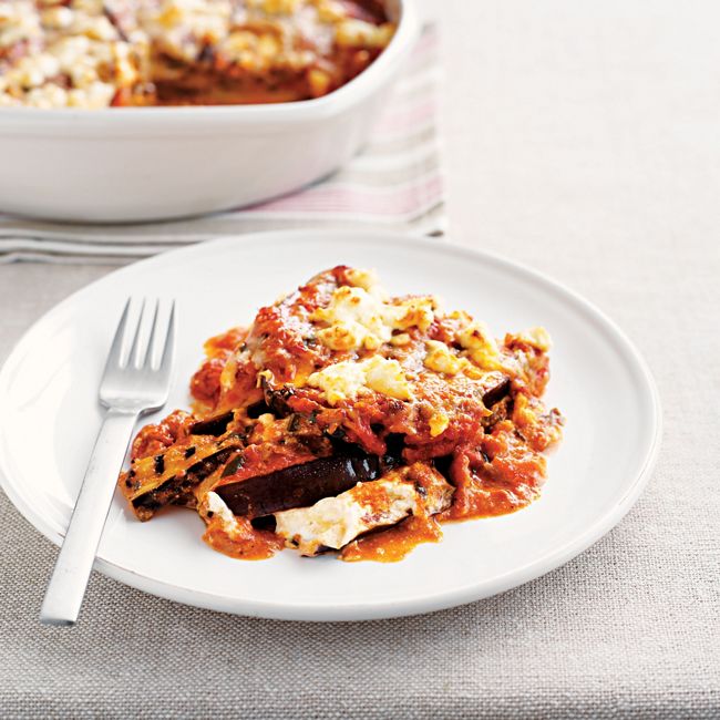 Eggplant & Goats' Cheese Gratin