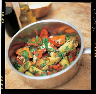 Balsamic Braised Leek & Peppers