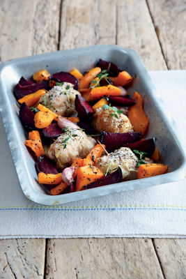 Roast Beetroot, Butternut Wedges & Thyme Thighs