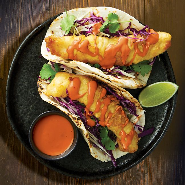 Flavour Filled Fish Tacos with Hot Sauce