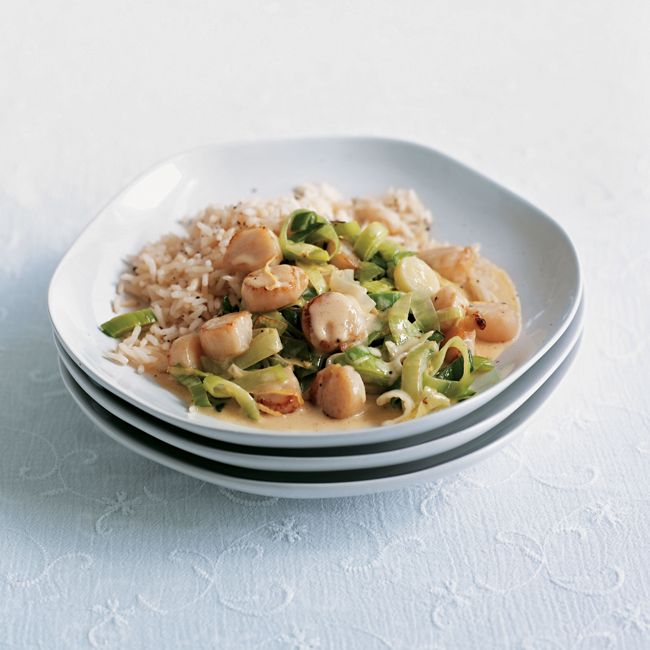 Creamy Scallops With Leeks