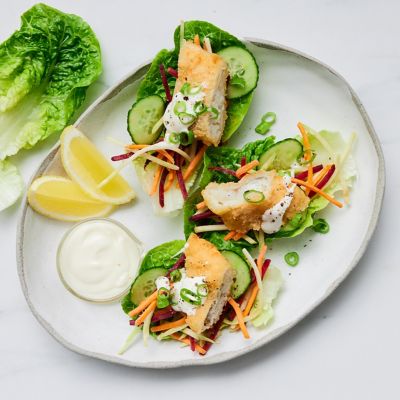 Crispy Fish Lettuce Cups