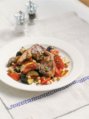 Lamb & Tray-roasted Vegetables With Chickpeas