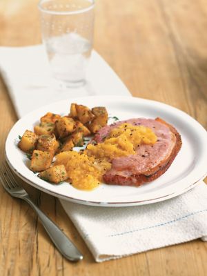 Apricot-glazed Gammon Steaks With Paprika Potatoes