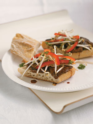 Teriyaki Beef Sandwiches With Bean Sprout Salad