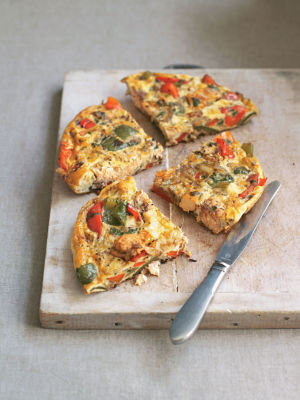 Cajun Spiced Salmon Frittata With Peppers
