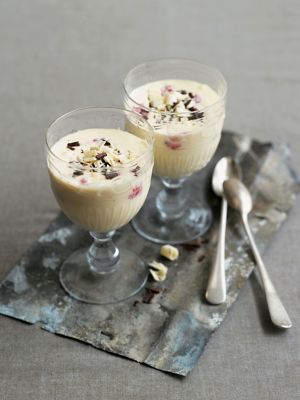 White Chocolate Cream With Raspberries