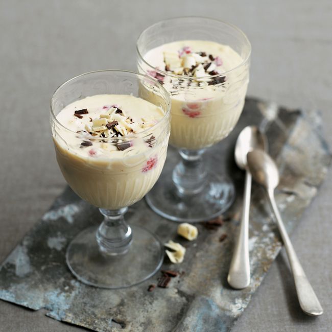 White Chocolate Cream With Raspberries