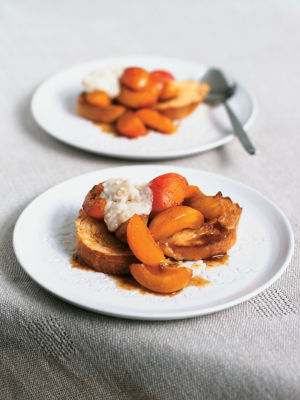 Gingered Apricots With Mascarpone & Brioche