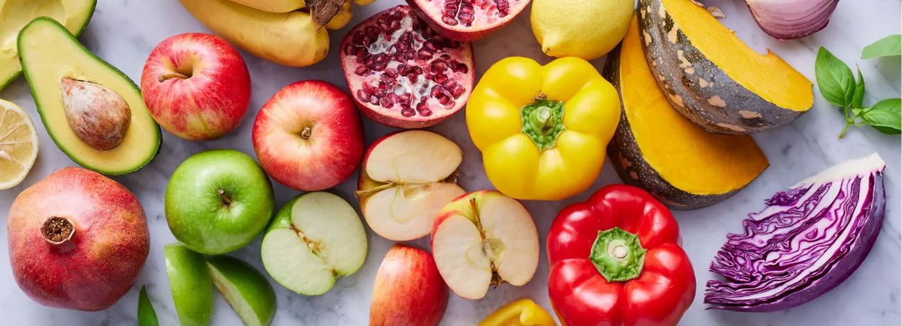 Autumn fruit and veg