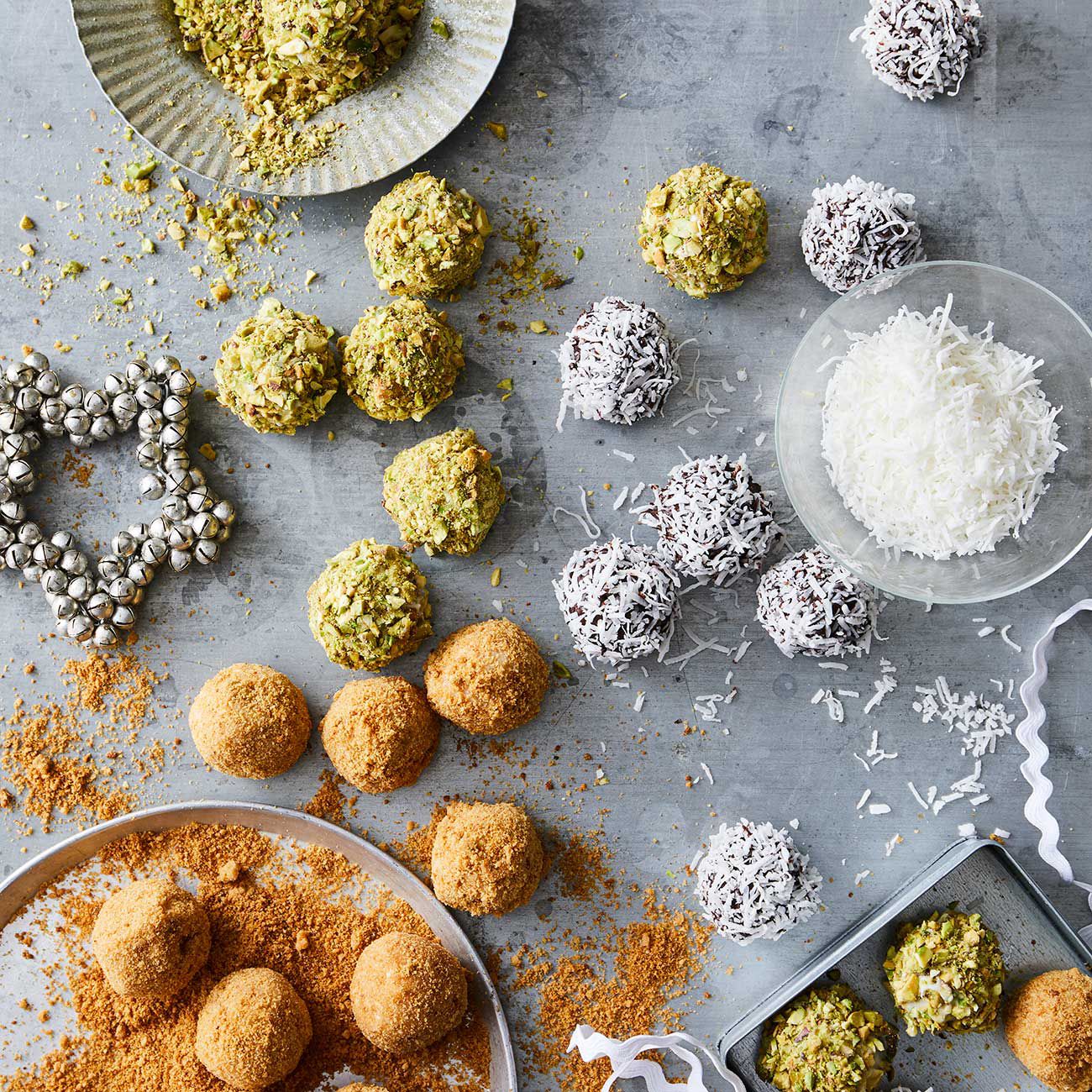 Rum balls and ingredients
