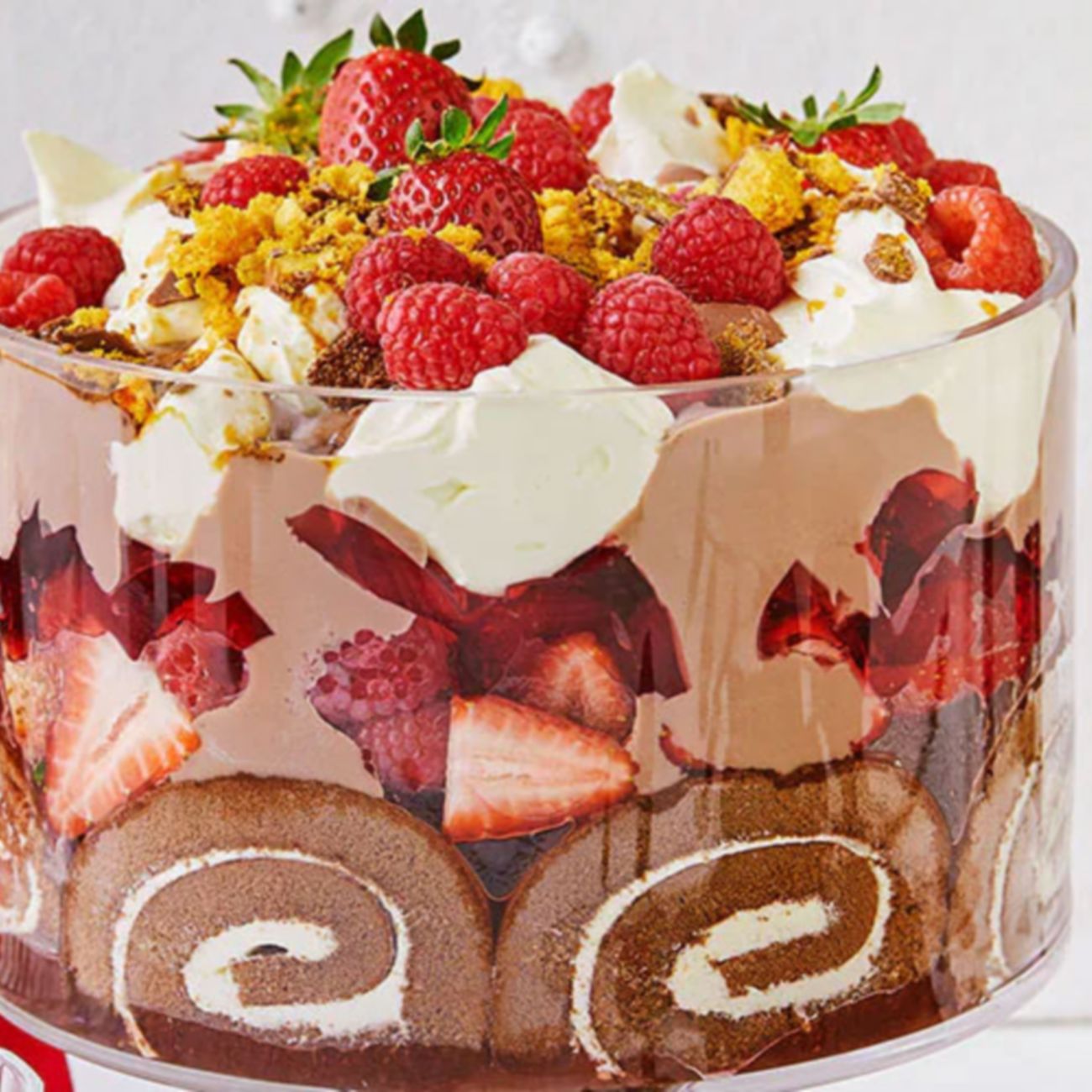 chocolate and strawberry trifle