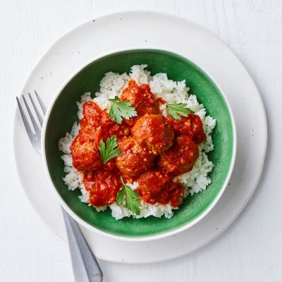 Easy Tuscan-style Meatballs & Rice