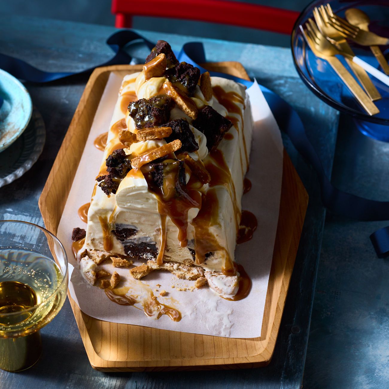 Brownie and ginger nut ice cream