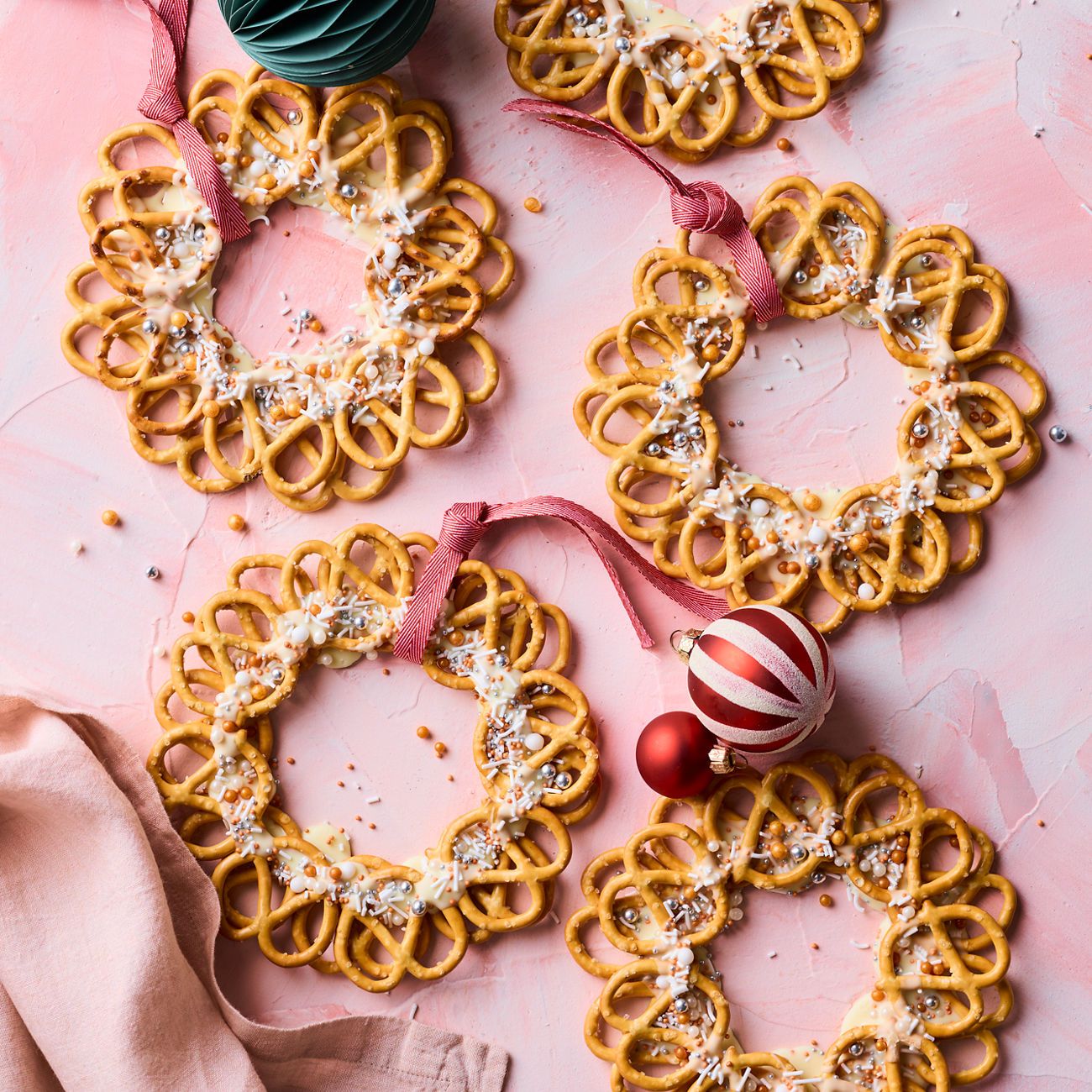 Pretzel wreaths