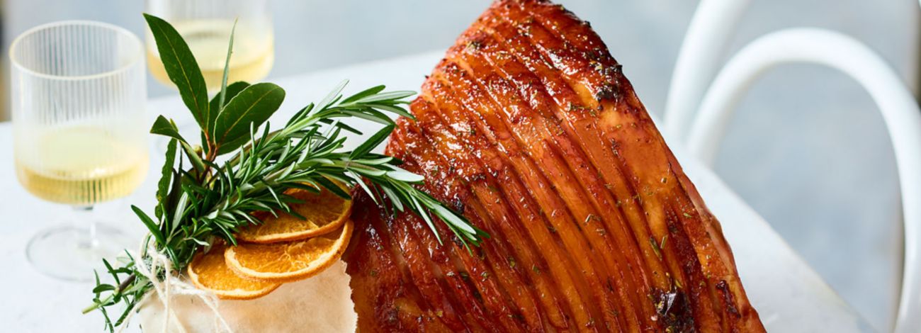Honey rosemary glazed ham