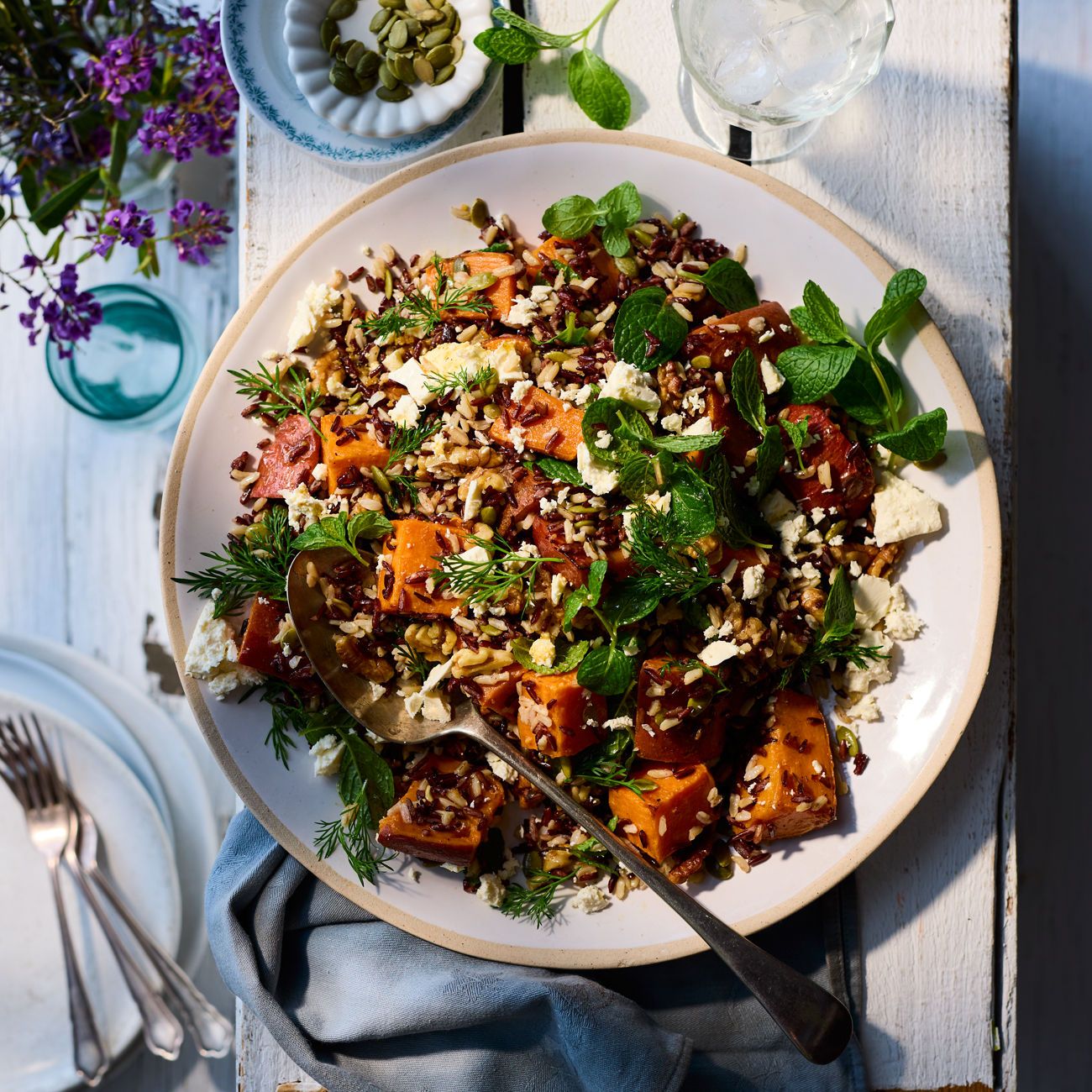 Sweet potato & mixed rice salad with Moroccan-style dressing Recipe ...
