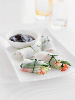 Crayfish Rolls With Hoisin Sauce