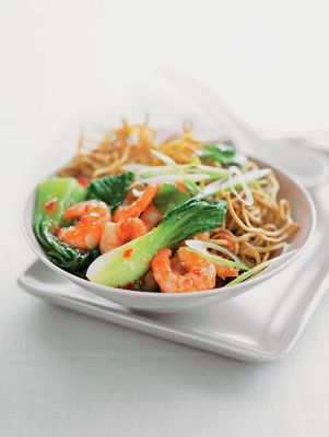 Noodles With Prawns & Pak Choi