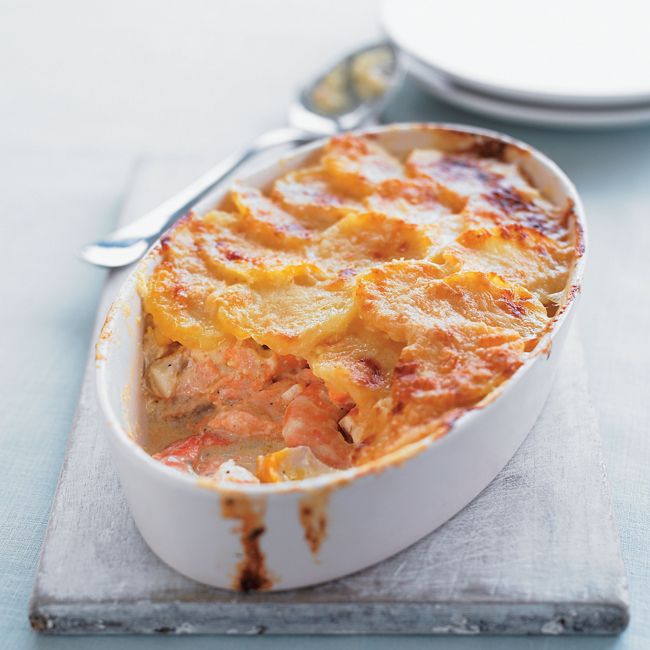 Fish Pie With Crispy Potato Topping