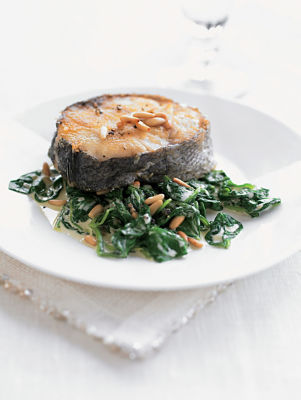 Hake On Creamed Spinach