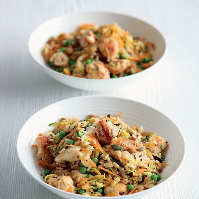 Gingered Chicken, Seed & Vegetable Rice