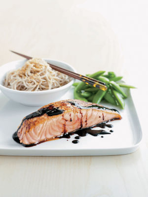 Soy & Orange Salmon With Noodles