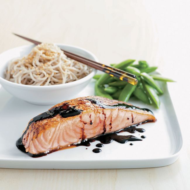 Soy & Orange Salmon With Noodles
