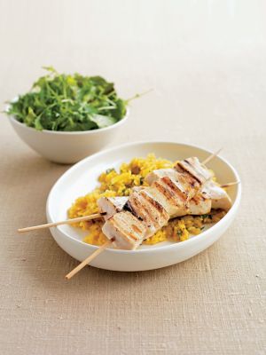 Swordfish Brochettes & Lemon Rice